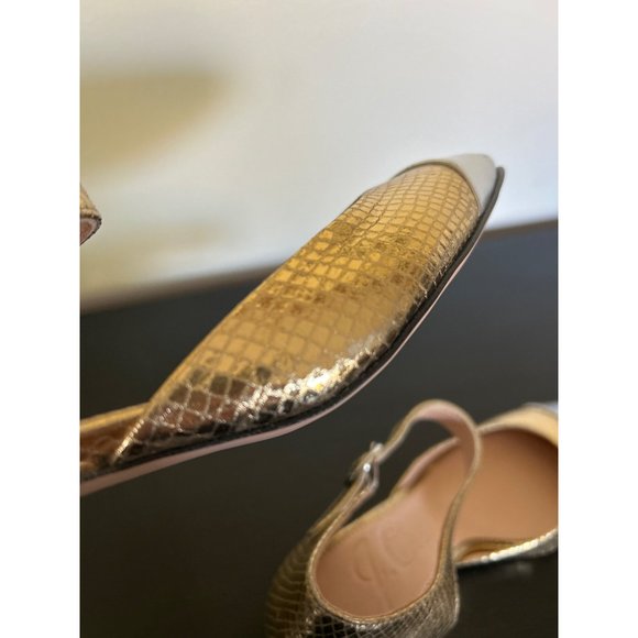 Millie ankle-strap heels in snake-embossed Italian leather Item BM688, Size 5 - Picture 7 of 9